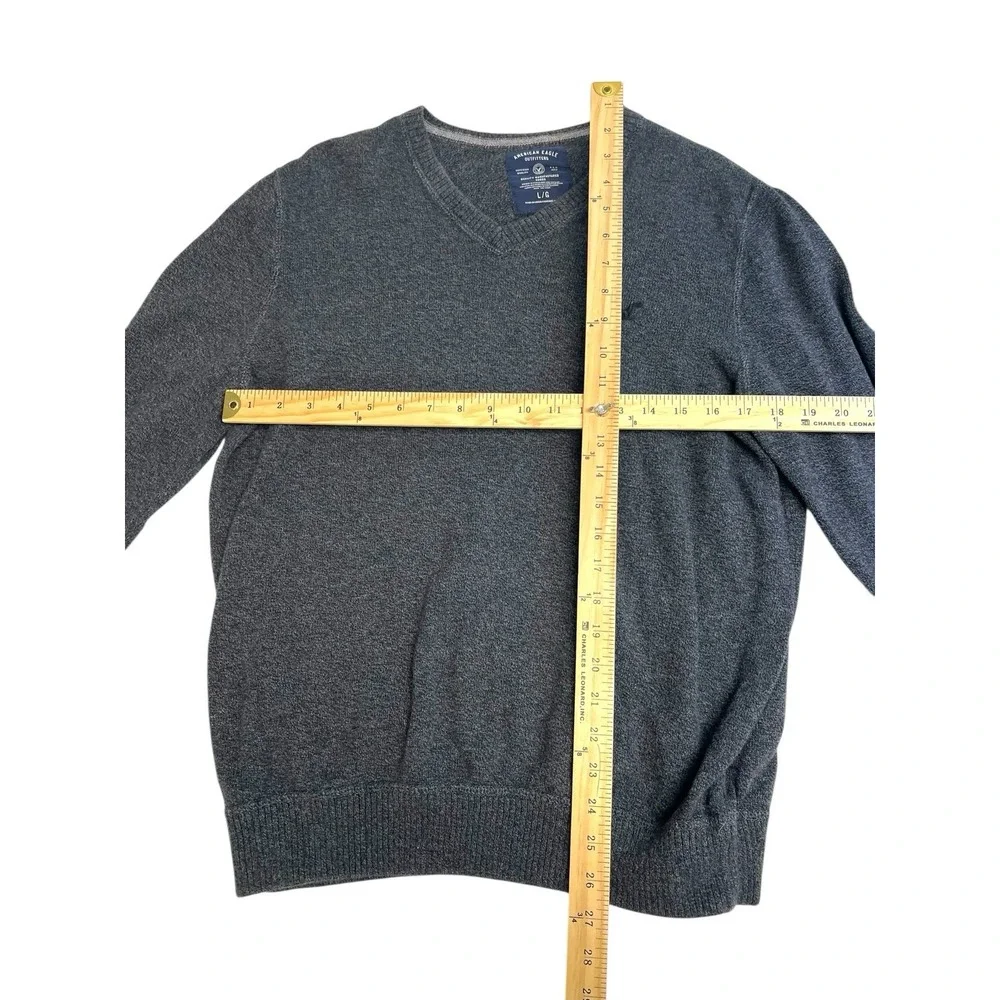 American Eagle Sweater Mens Size L‎ Athletic Fit Pullover Long Sleeve Gray